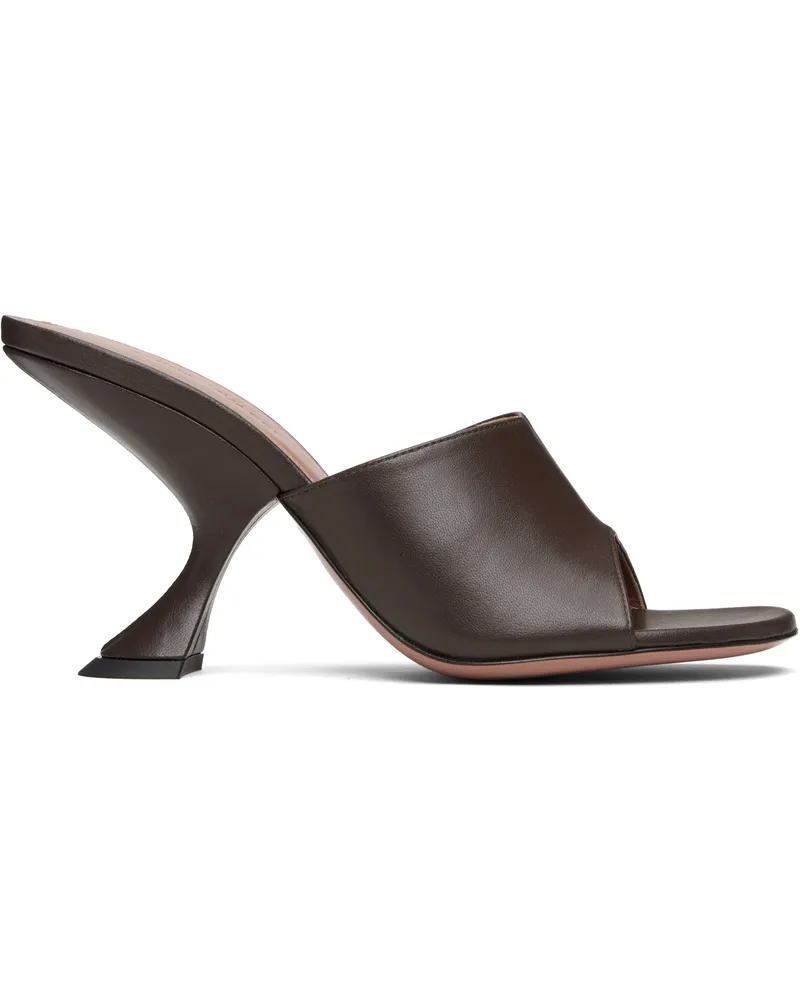 Amina Muaddi Brown Taylor 90 Heeled Sandals Nappa