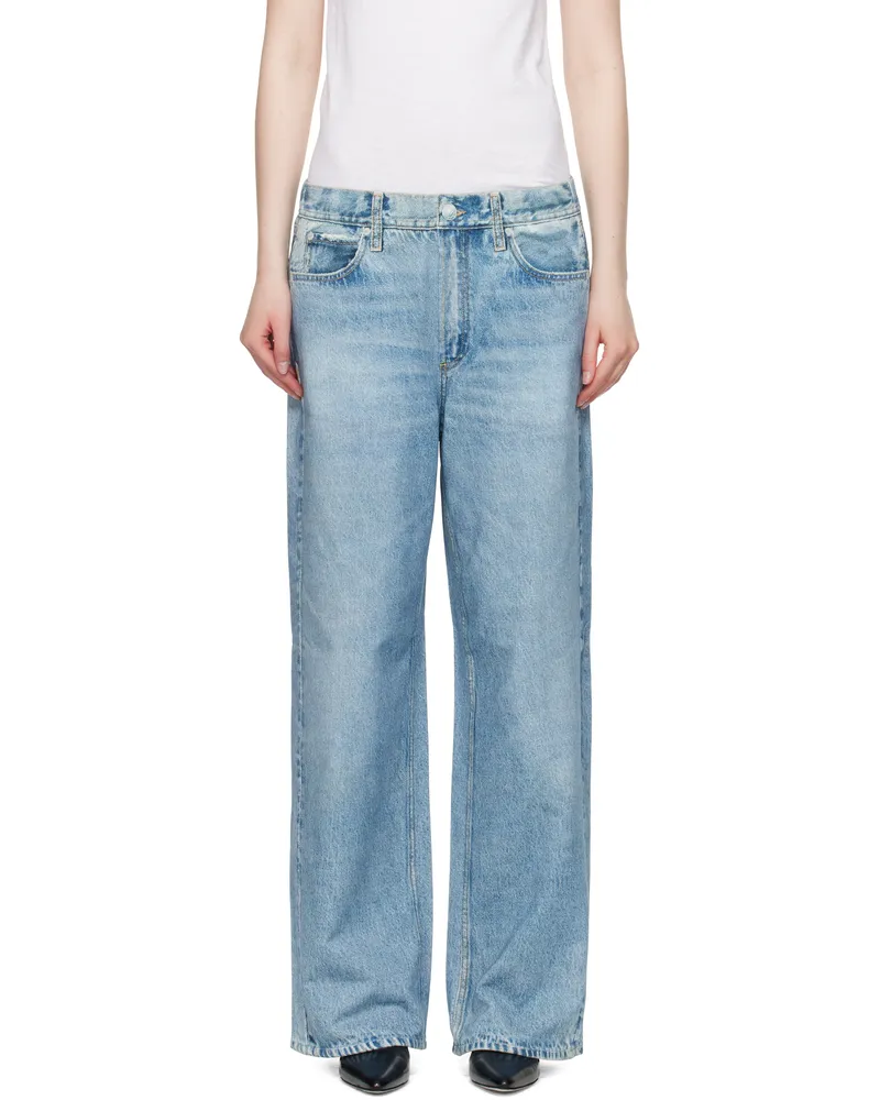 Rag & Bone Blue Miramar Wide-Leg Sweatpants Valentina
