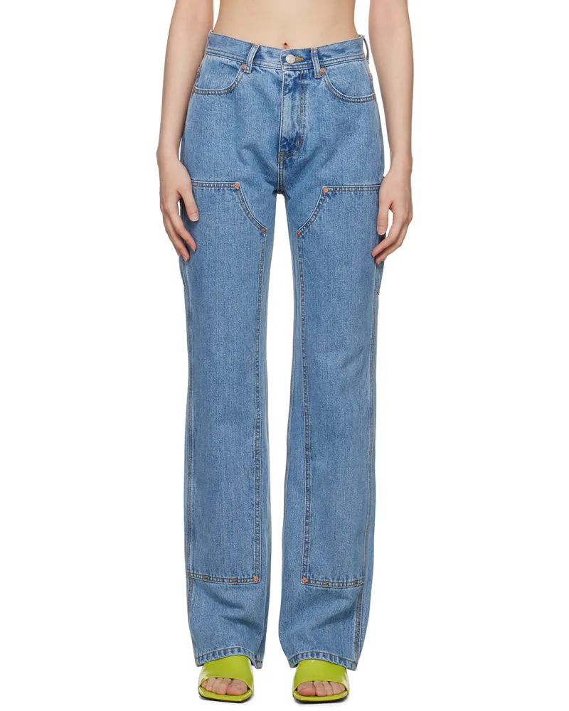 Andersson Bell SSENSE Exclusive Blue Jade Carpenter Jeans Blue