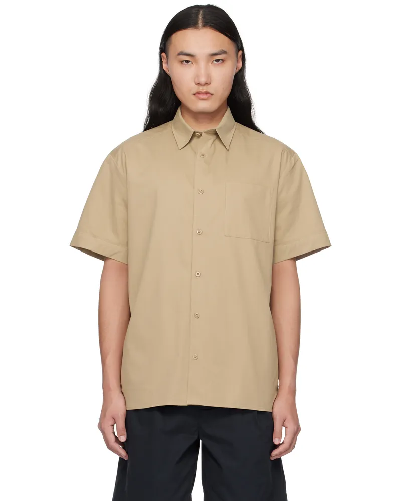 A.P.C. Beige Ross Short-Sleeve Shirt Baa