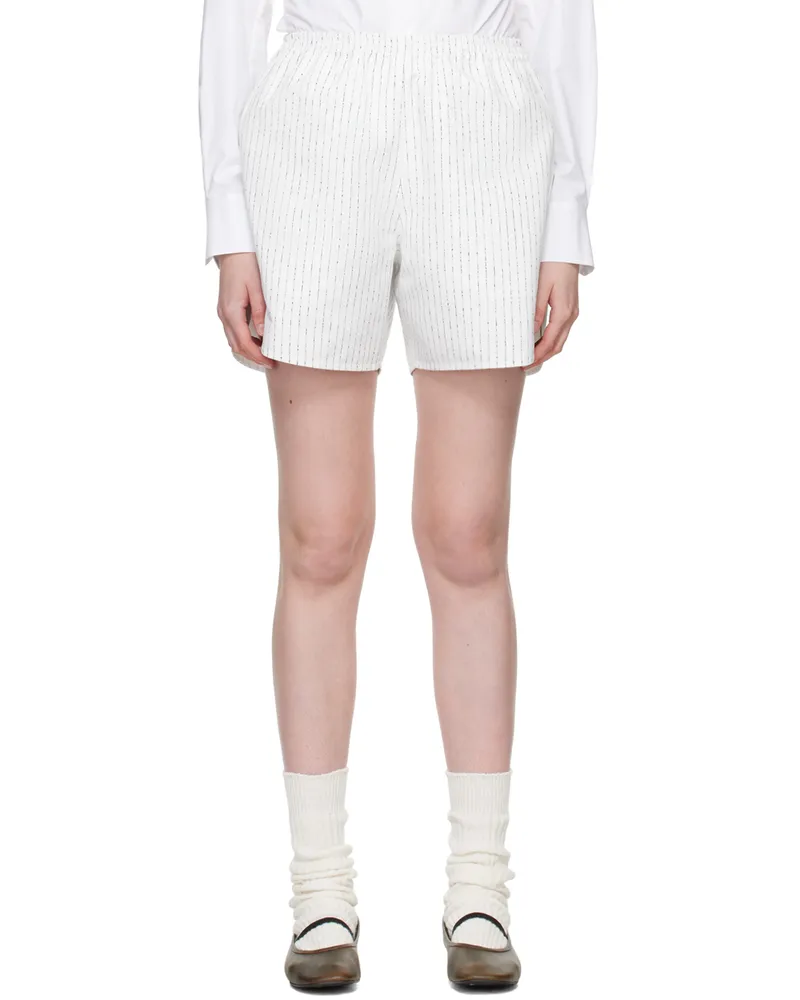RECTO Off-White Nep Stripe Shorts Off