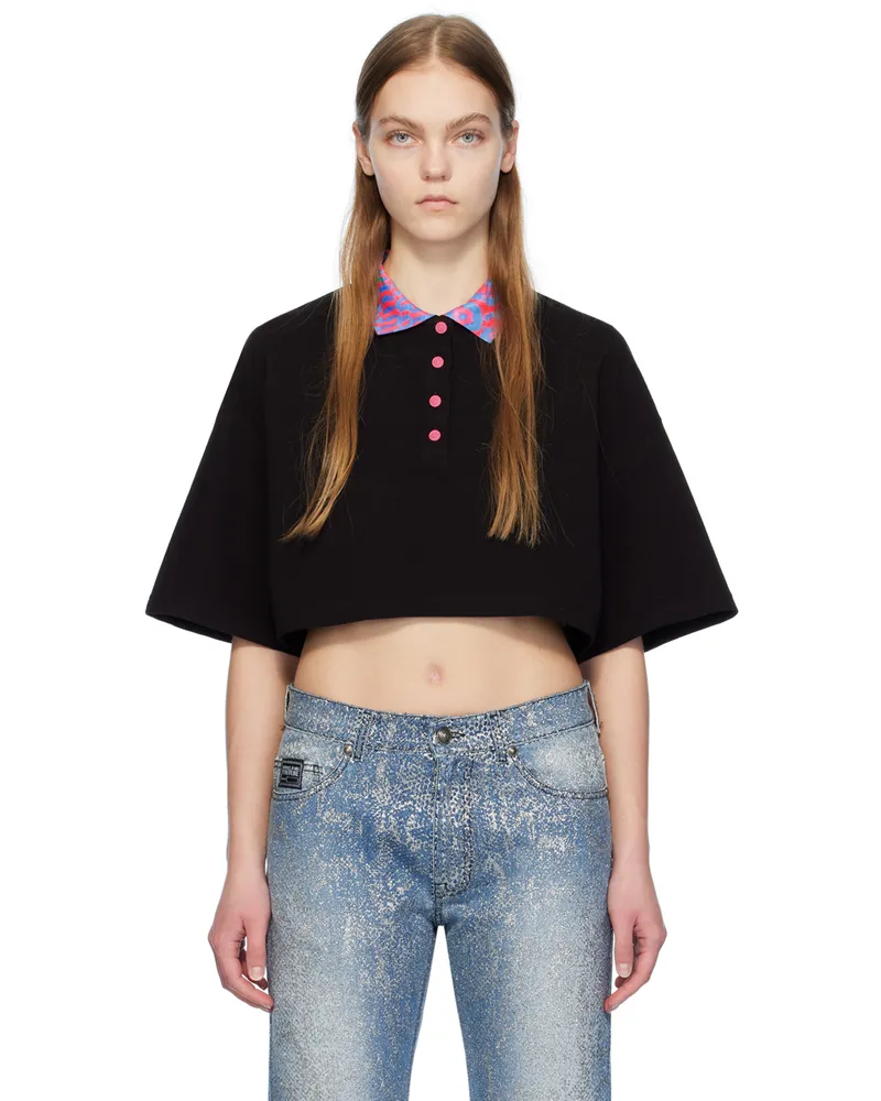 Versace Jeans Black Cropped Polo E899