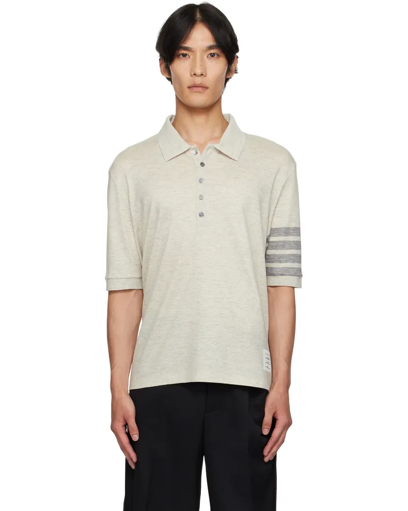 Thom Browne Gray Wool Jersey Polo Pale