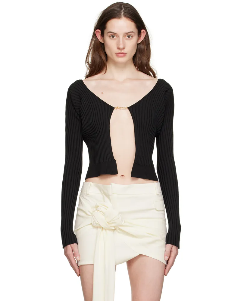 Jacquemus Black Le Papier 'La Maille Pralu Longue' Cardigan 990