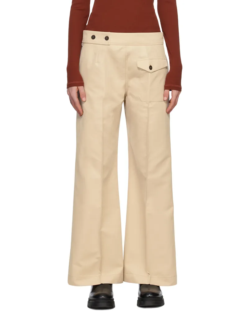 Studio Nicholson Beige Acapulco Trousers Pearl