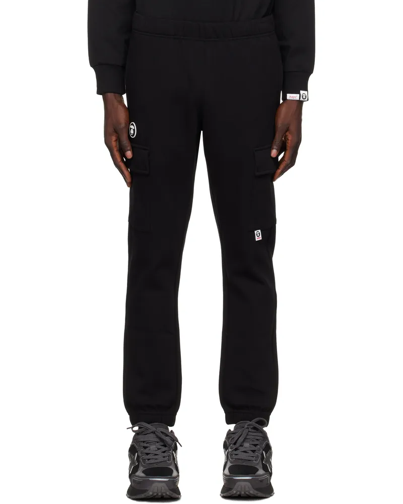 AAPE by A Bathing Ape Black 'AAPE Now' Sweat Cargo Pants Bkx