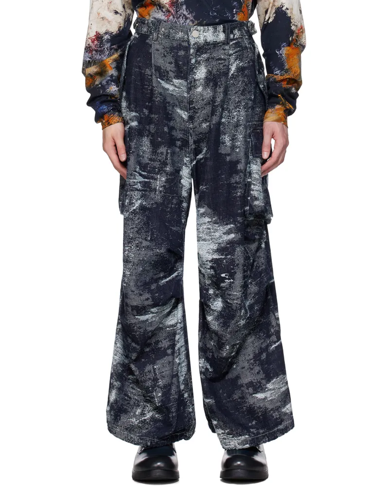 TAAKK Navy Cargo Pocket Jeans One