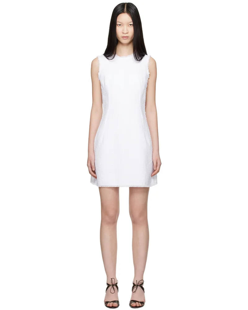 Dolce & Gabbana White Raw Edge Minidress W0800
