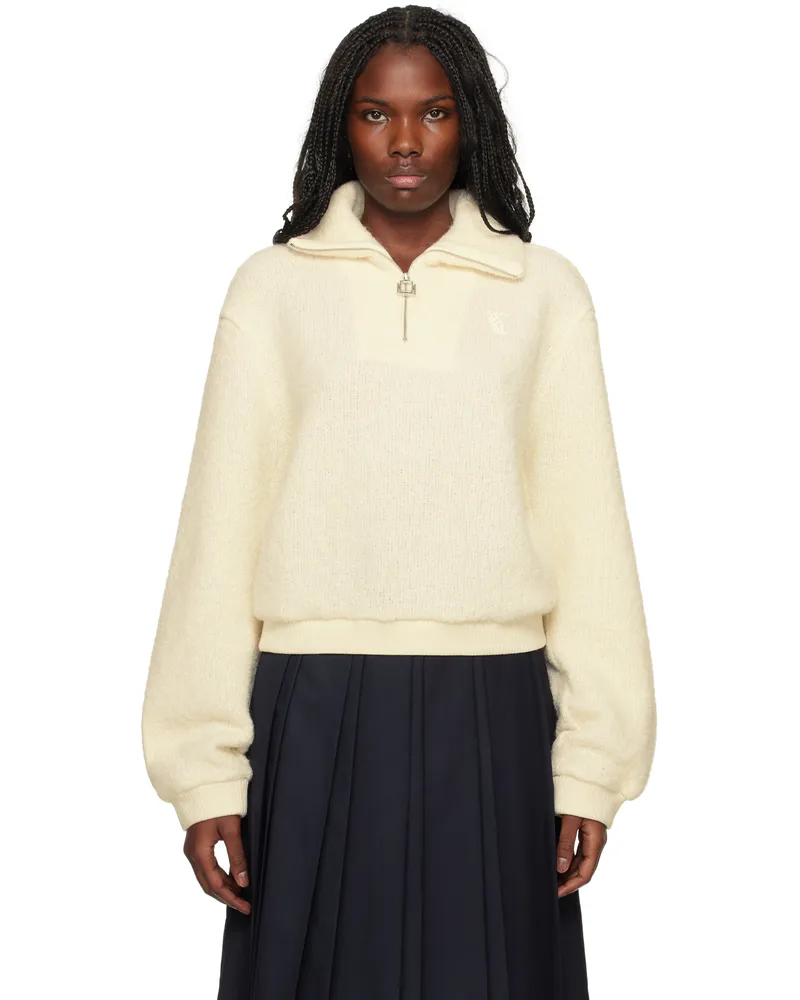 Wooyoungmi Off-White Knit Half Zip-Up Sweatshirt White