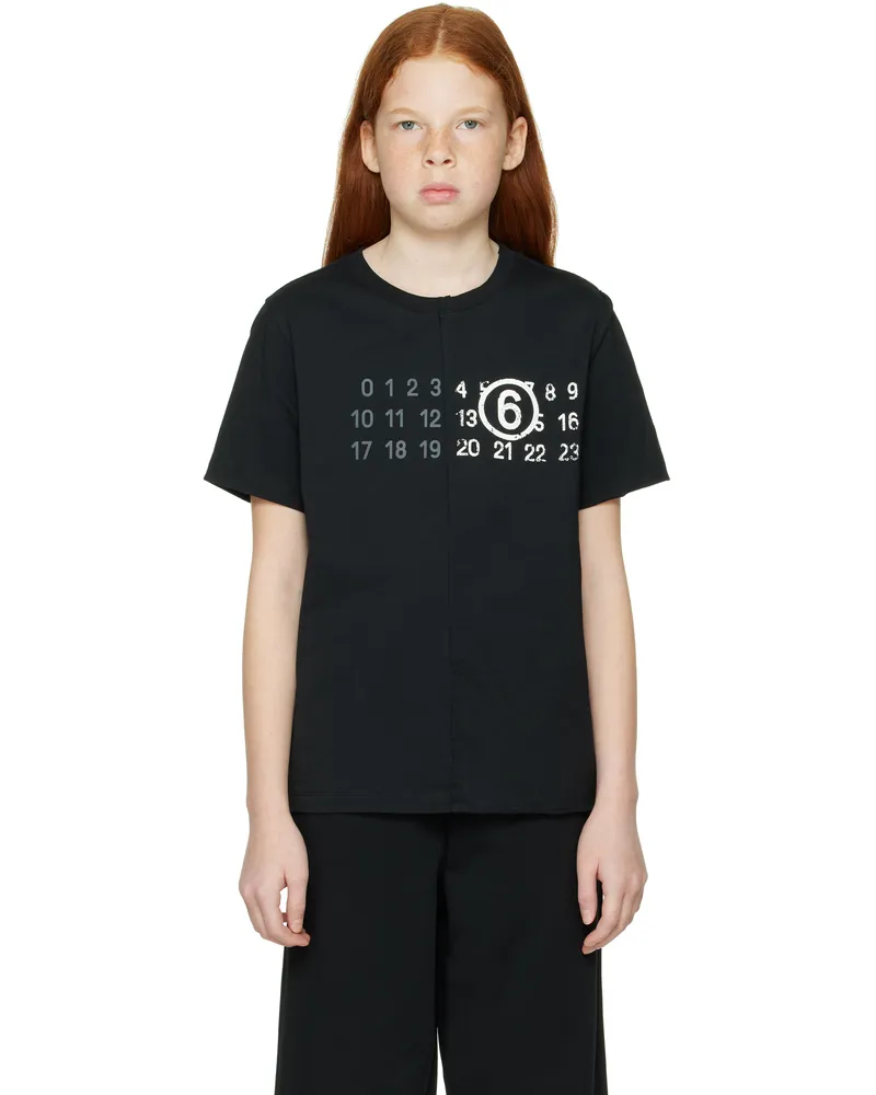 Maison Margiela Kids Black Printed Logo T-shirt M6900