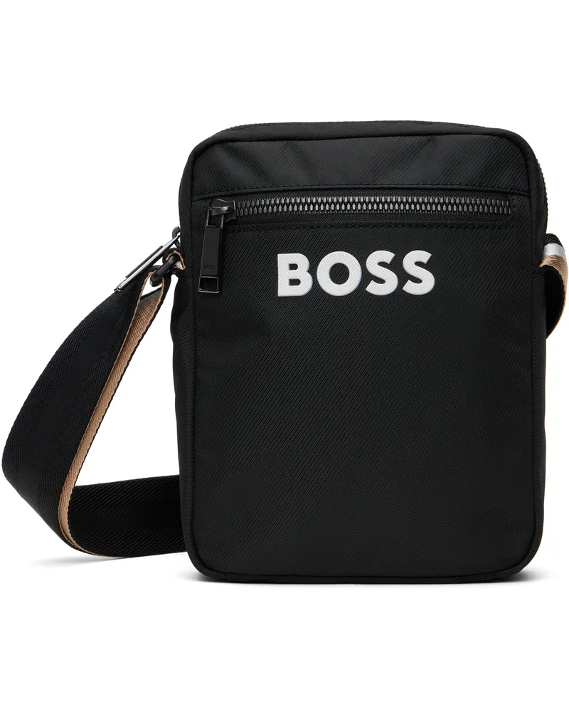 HUGO BOSS Black Contrast Logo Signature Crossbody Bag 001-black