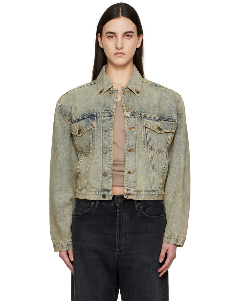 Entire Studios Blue Shrunken Denim Jacket Surfacewave