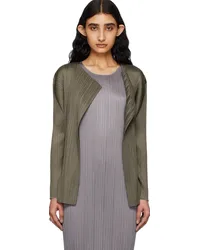 Issey Miyake Khaki Monthly Colors March Cardigan Khaki