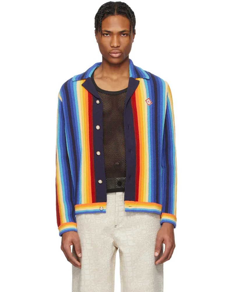Casablanca Paris Multicolor Gradient Stripe Towelling Cardigan Multi
