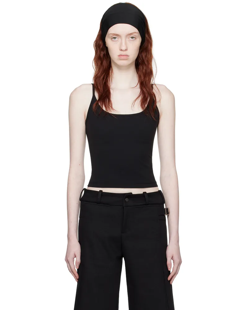 Fax Copy Express Black Deep U-Cut Tank Top Black