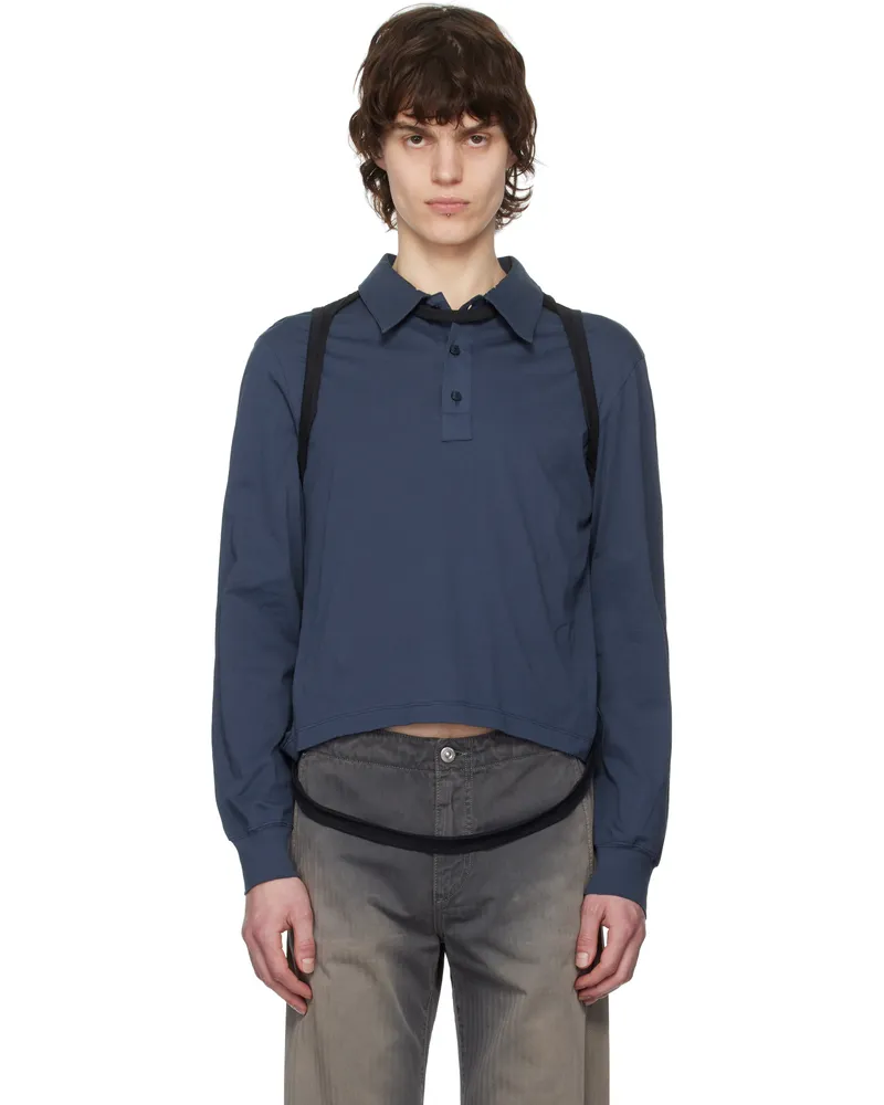 Eckhaus Latta Black & Navy Hugging Polo Blackberry