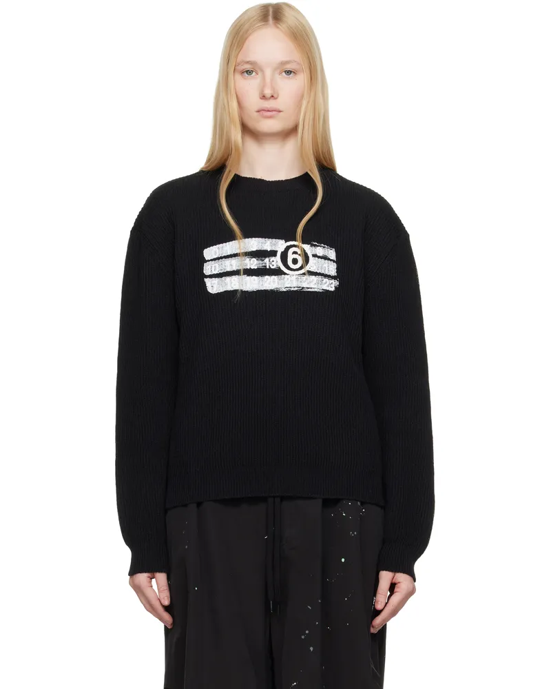 Maison Margiela Black Numeric Knit Sweater 900