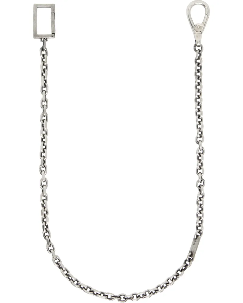TITLE OF WORK Silver Diamond Cut Cable Chain Keychain Silver