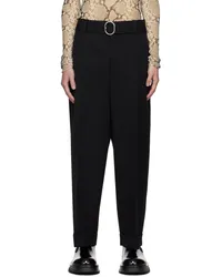 Jil Sander Black Belted Trousers Black