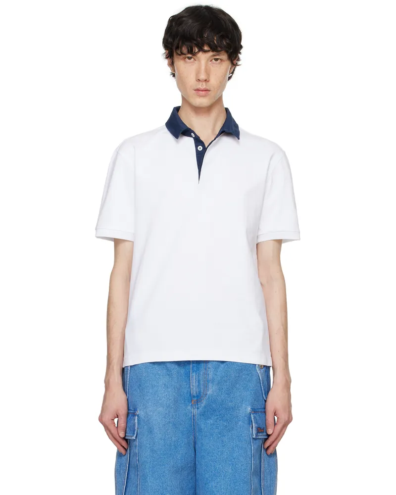 Marni White Canvas Collar Polo 00w01