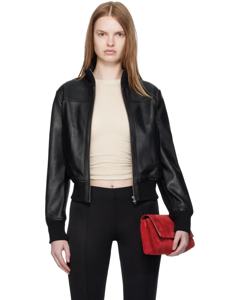 FRANKIE Shop Black Tobias Leather Jacket 100-black
