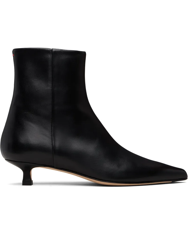 aeyde Black Sofie Leather Ankle Boots Black