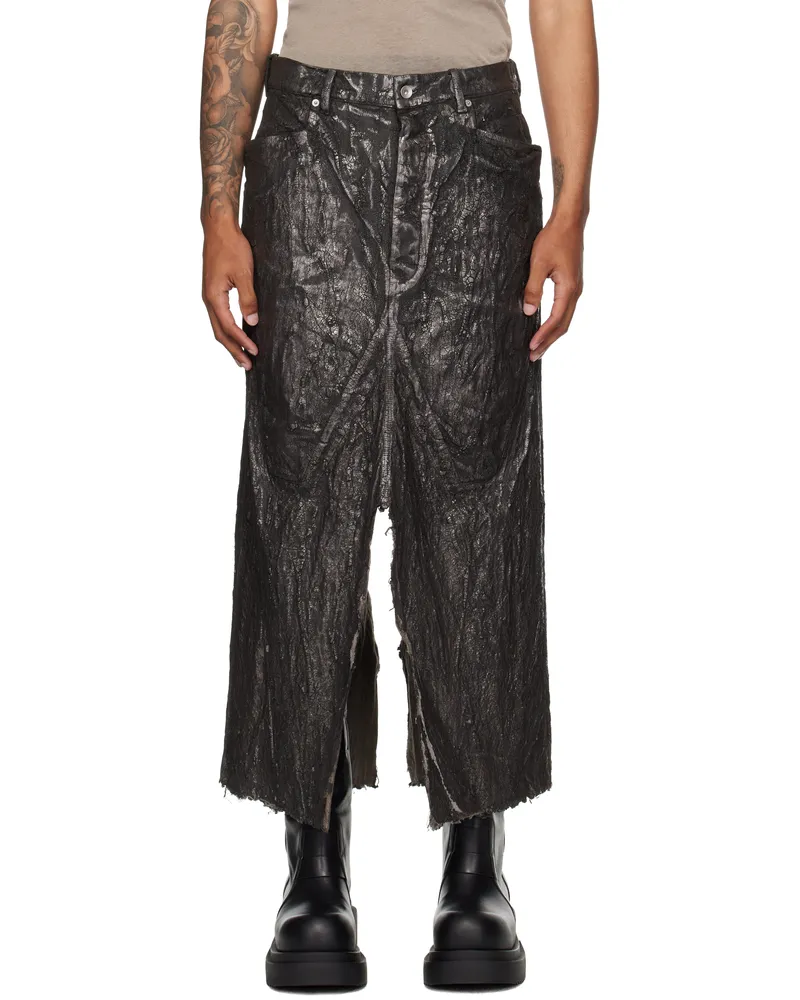 Rick Owens Bronze Concordians Long Slivered Denim Skirt 94