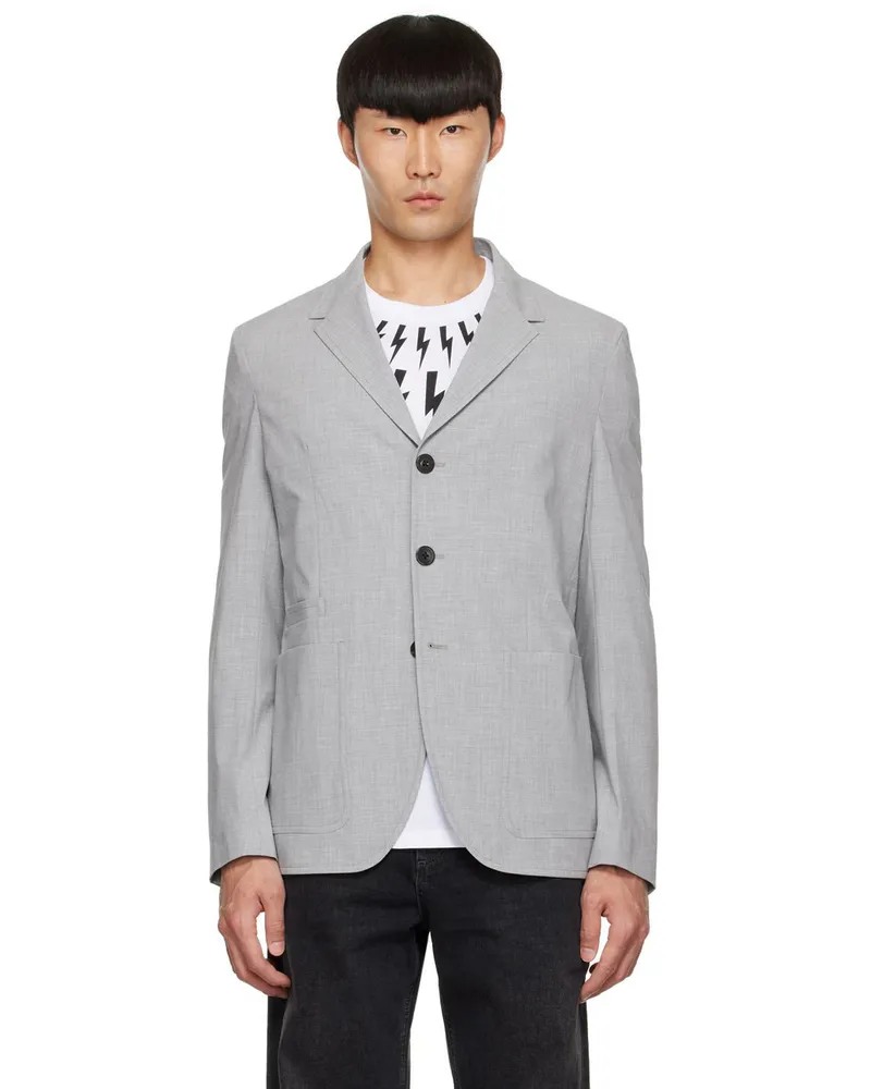 Neil Barrett Gray Polyester Blazer 364