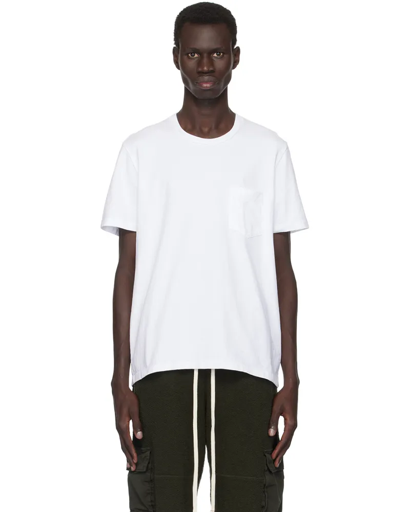 LES TIEN White Heavyweight Classic Pocket T-shirt White