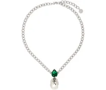 Silver Earthling Drop Baroque Pearl Necklace