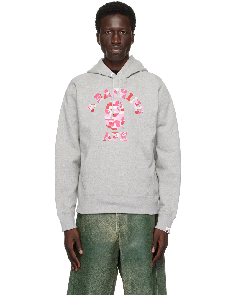 BAPE Gray ABC Camo College Hoodie Gray