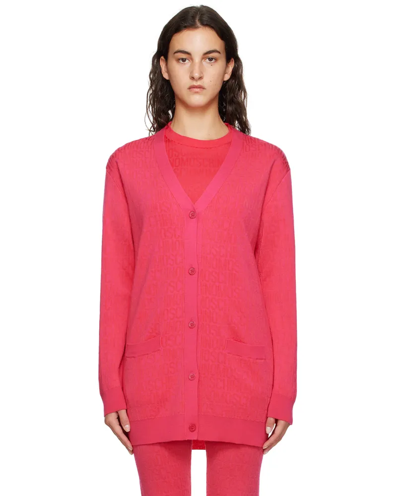 Moschino Pink Y-Neck Cardigan A1217