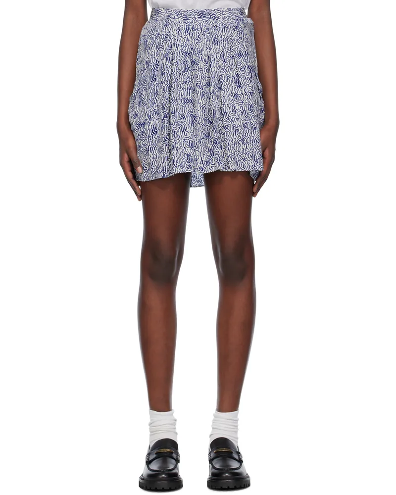 Étoile Isabel Marant White & Blue Violaine Miniskirt 30bu