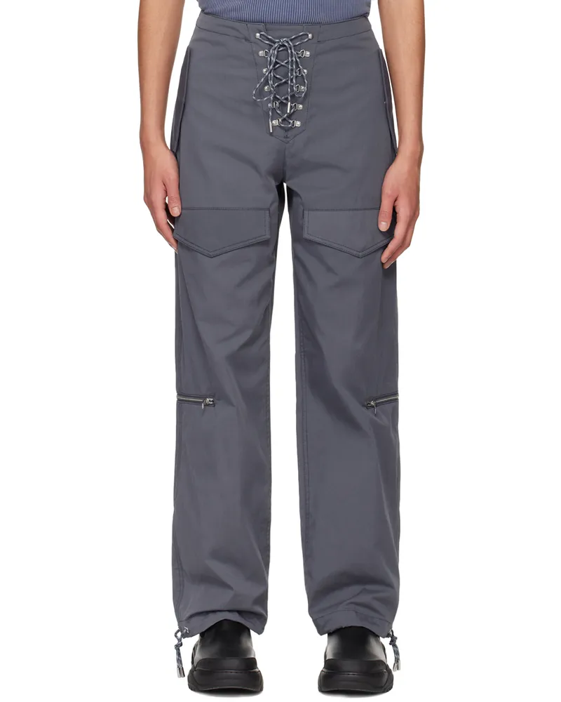 Dion Lee Gray Hiking Cord Cargo Pants Asphalt