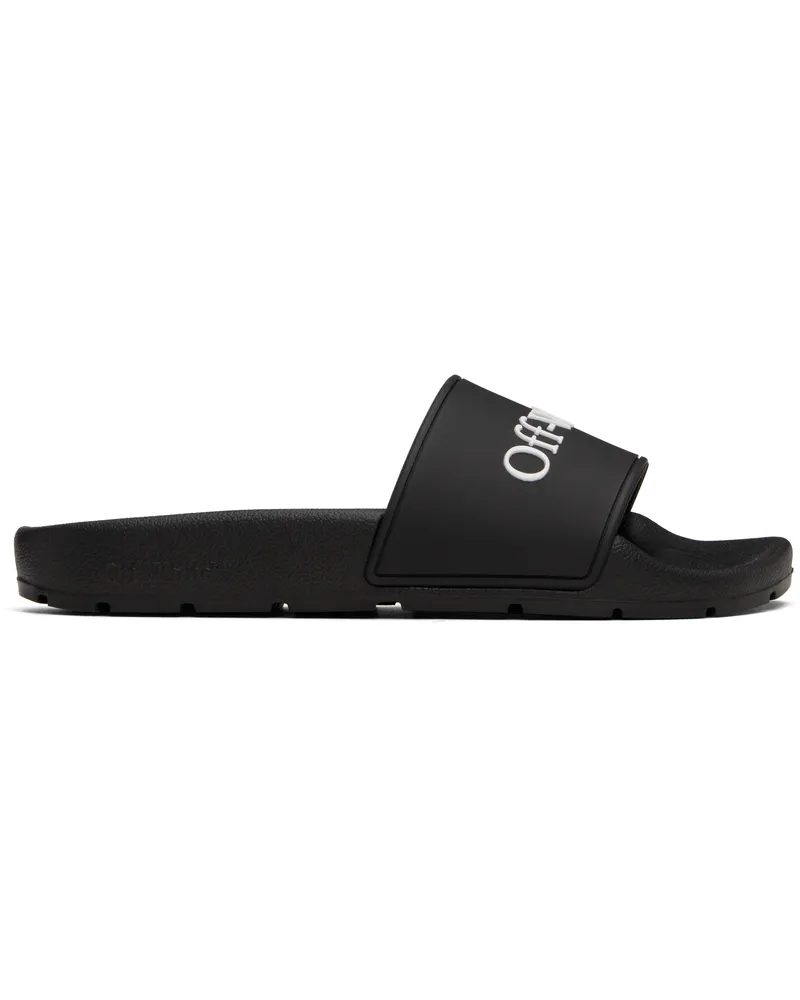 OFF-WHITE Black Bookish Pool Slides Black