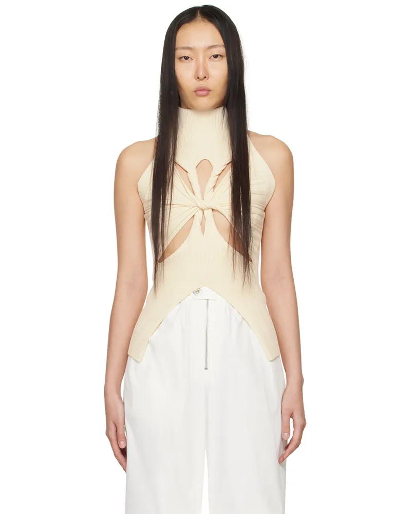 Dion Lee Beige Muscular Twist Tank Top Bone