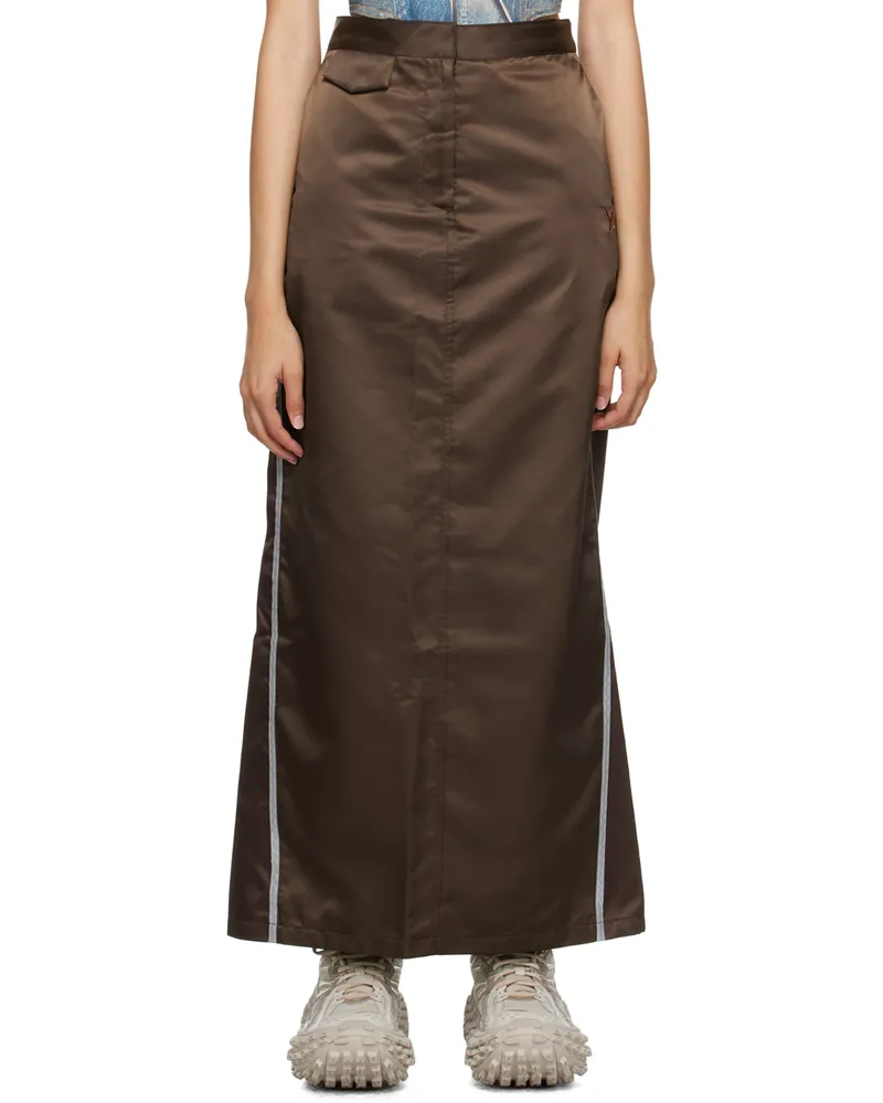OPEN YY Brown Two-Pocket Maxi Skirt Brown