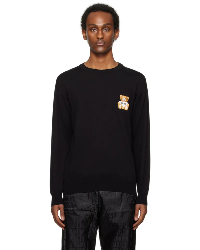 Moschino Black Teddy Patch Sweater V0555