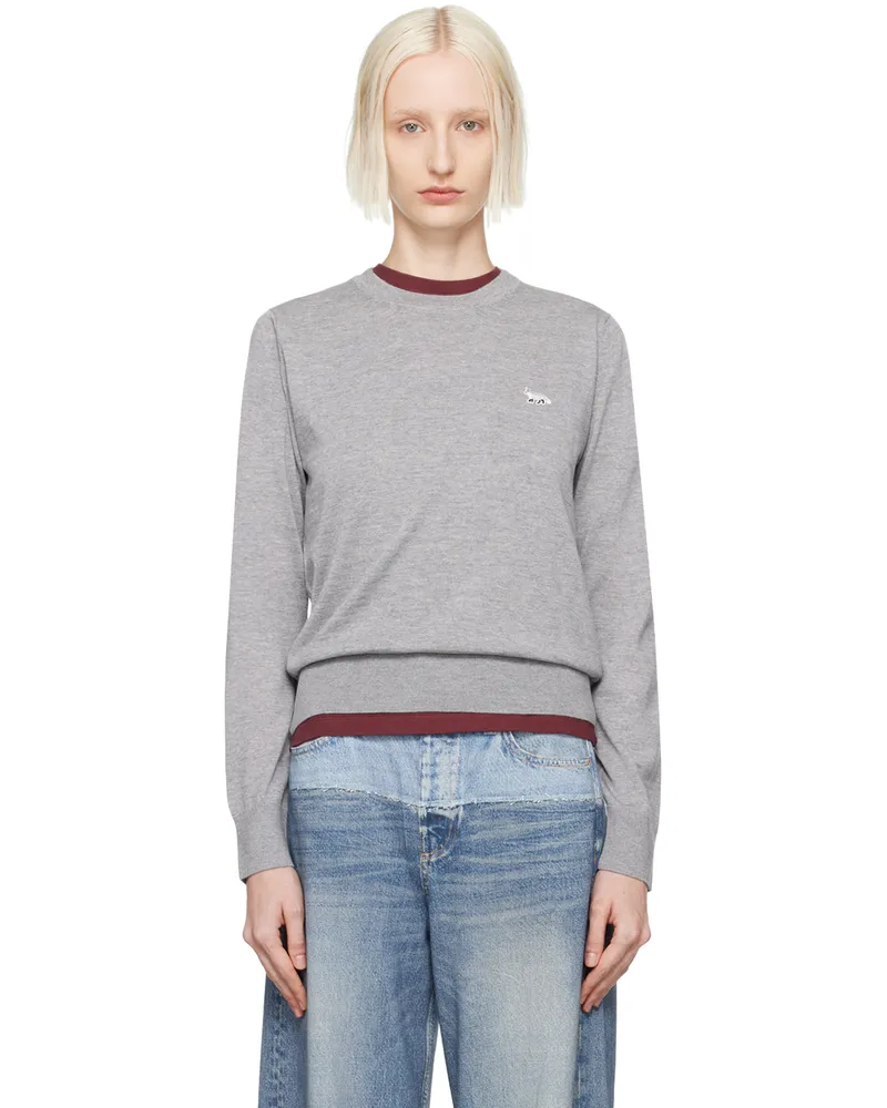 Kitsuné Gray Baby Fox Patch Regular Sweater H131