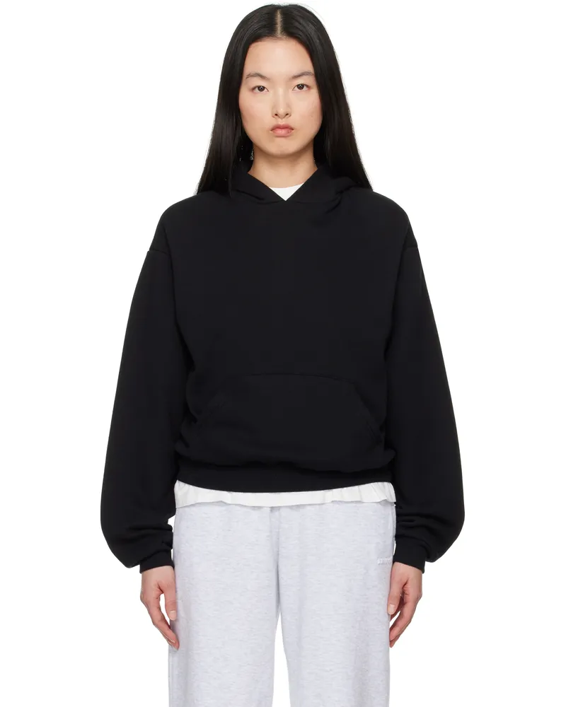 SKIMS Black Cotton Fleece Classic Hoodie Onyx
