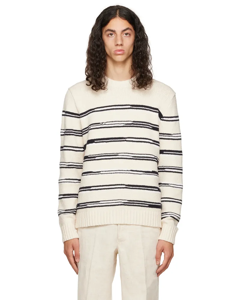 Vince Off-White Striped Sweater Bone