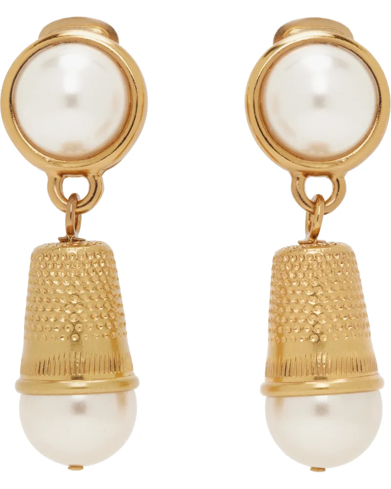 Moschino Gold Clip-On Earrings Multi