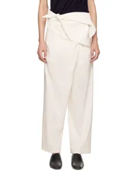 Issey Miyake White Enclothe Trousers Frost