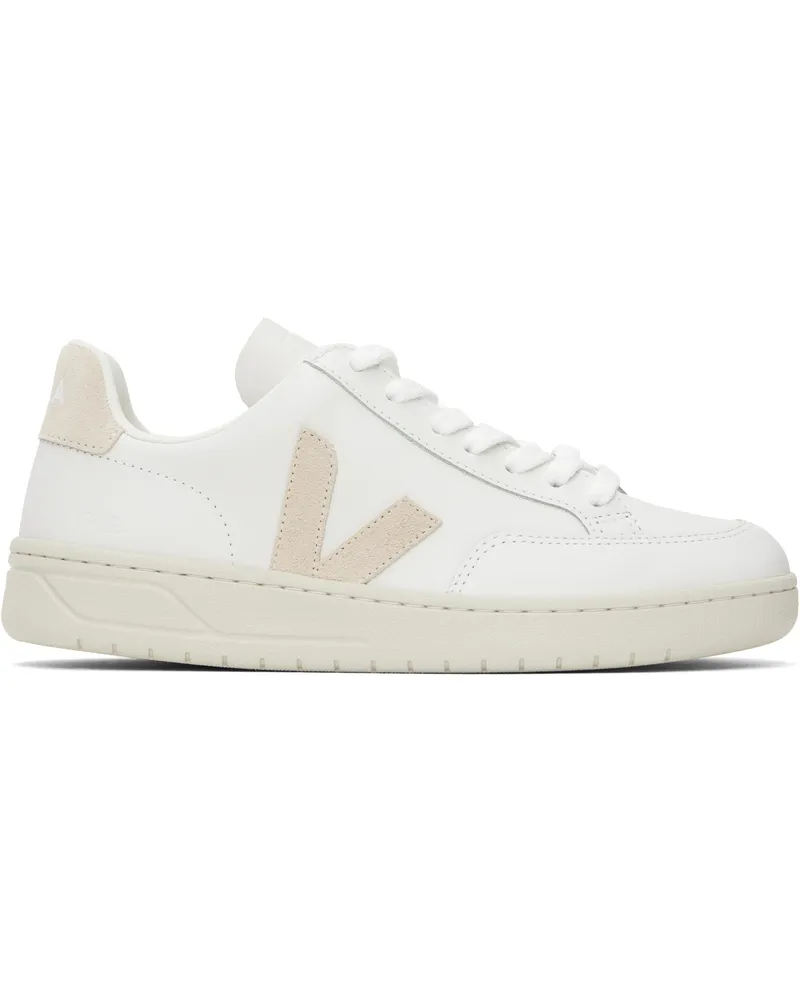 VEJA White & Beige V-12 Leather Sneakers Extra-white_sable