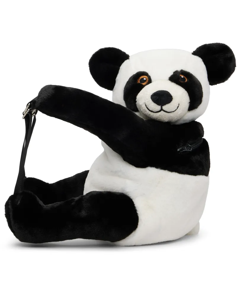 Molo Kids Black & White Panda Backpack Black