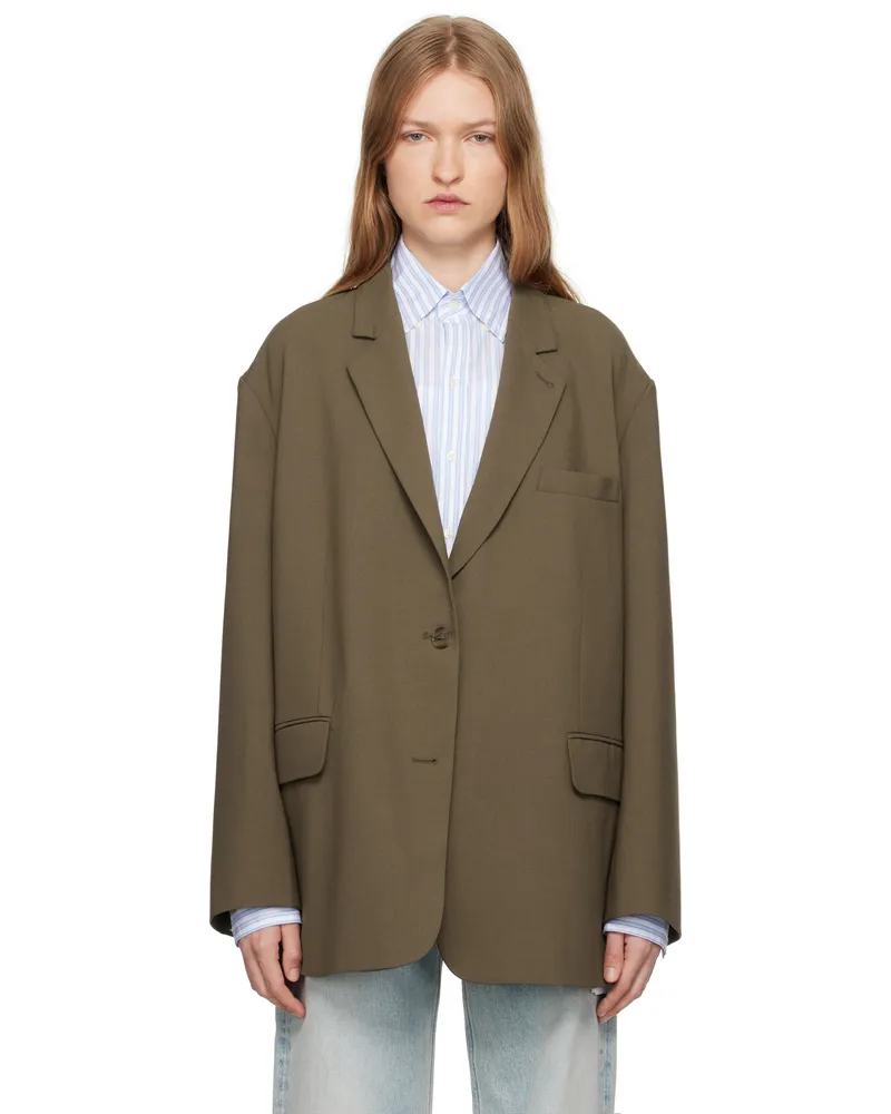 FRANKIE Shop Khaki Bea Blazer Chocolate