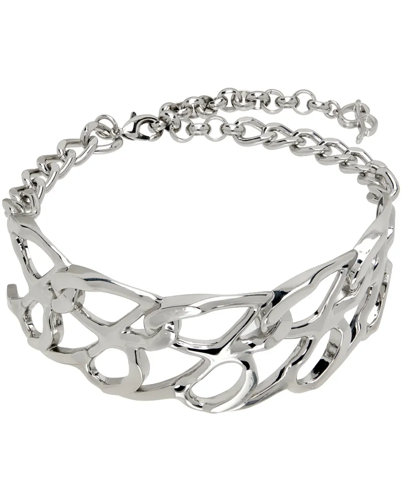 Blumarine Silver B Monogram Choker N0996