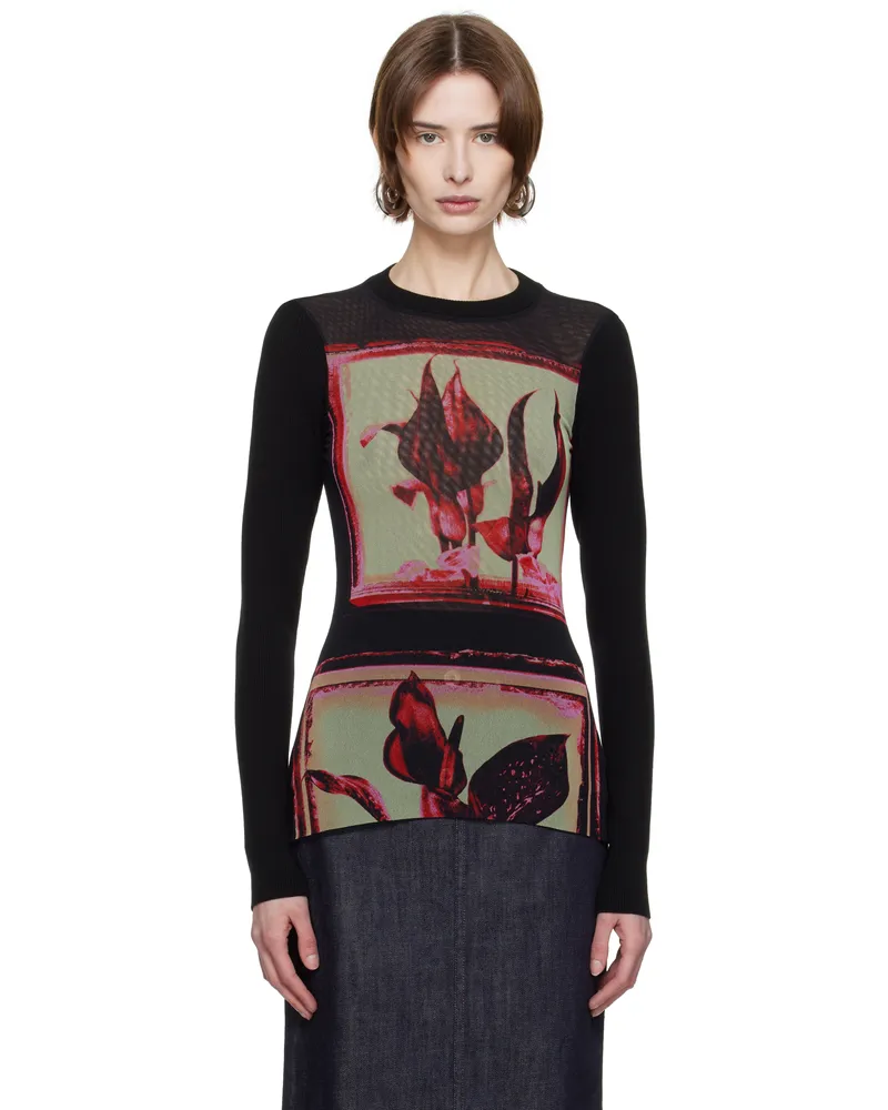 Jean Paul Gaultier Black Flowers Cadres T-shirt 002142