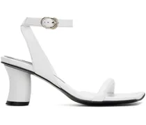 White Leather Heeled Sandals