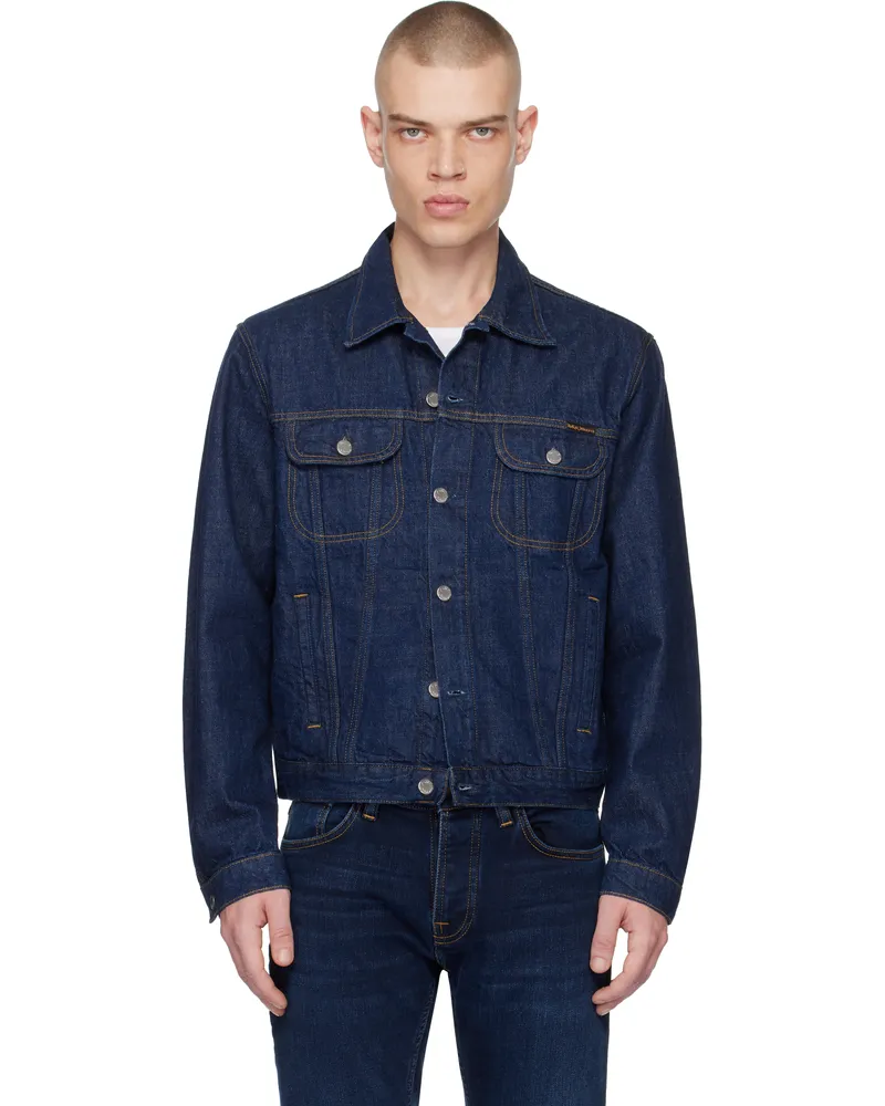Nudie Jeans Indigo Danny 40s Redcast Denim Jacket Dark